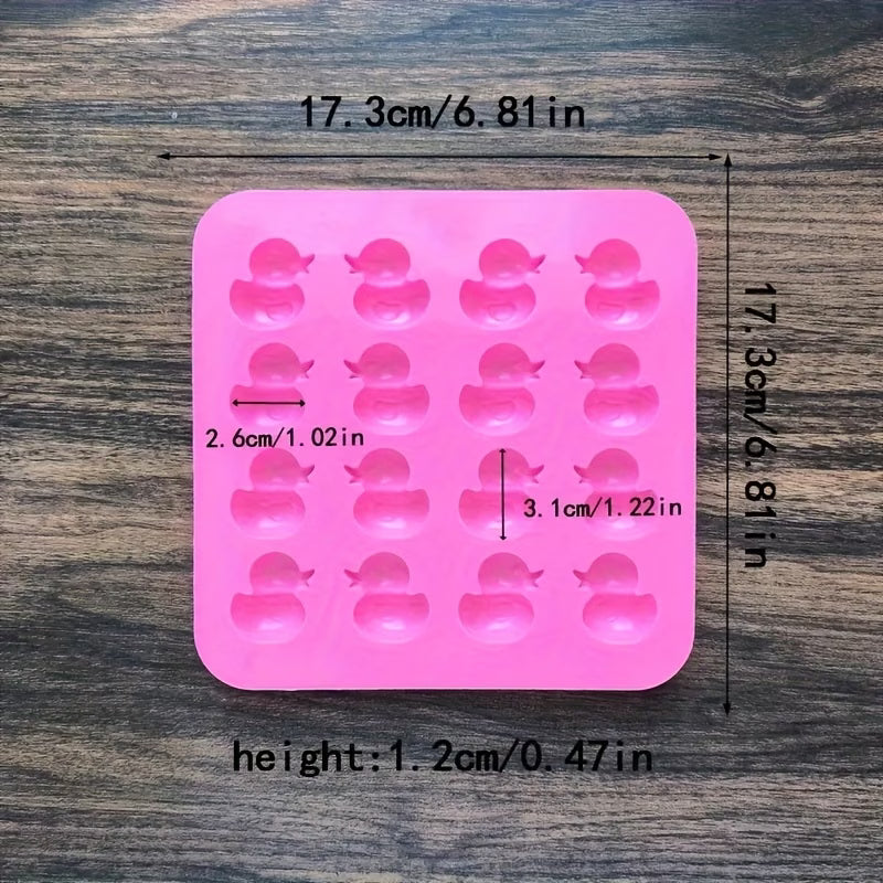 DIY Form Silikonform Seifenform Gießform 16-Mulden Kleine süße Entchen in pink oder in gelb