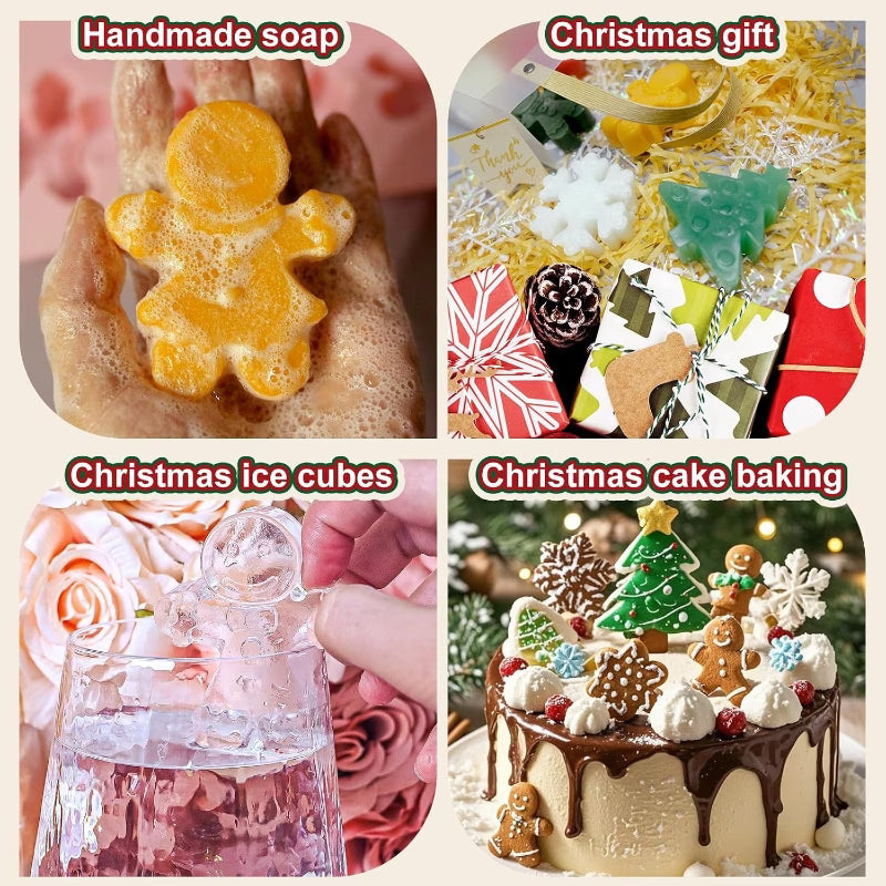 DIY Form Seifenform Gießform Silikonform 6-Mulden Weihnachtliche Silikonform in grün