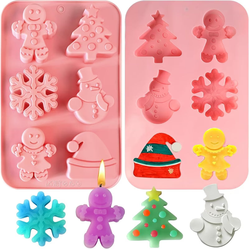 DIY Form Seifenform Gießform Silikonform 6-Mulden Weihnachtliche Silikonform in grün