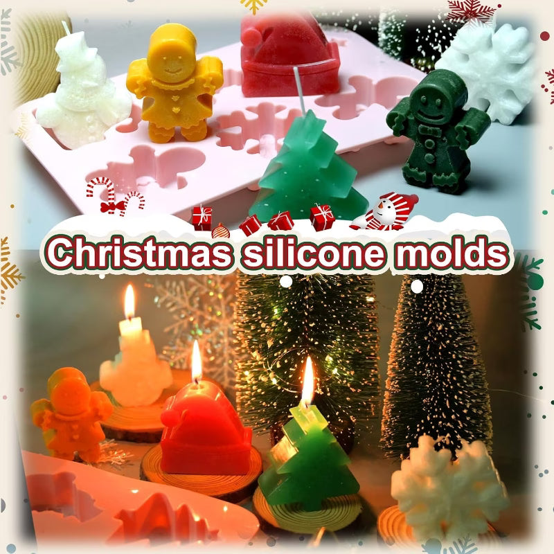 DIY Form Seifenform Gießform Silikonform 6-Mulden Weihnachtliche Silikonform in grün