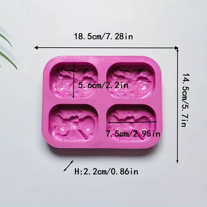 Silikon-Seifenform Engel – 4 Mulden