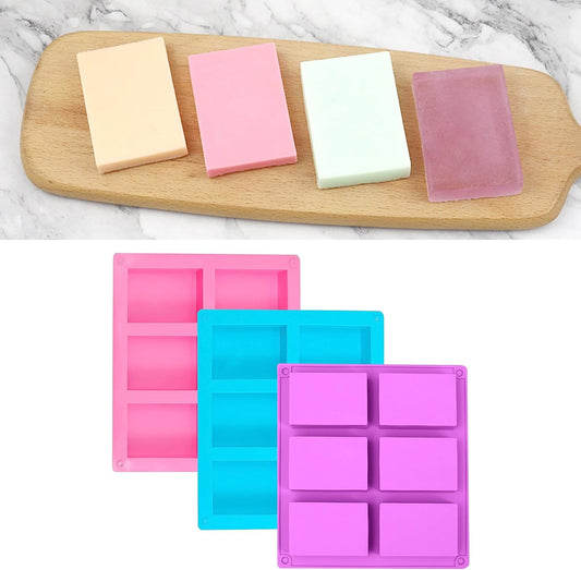 Rechteckige Silikonform – 6 Mulden, Pink