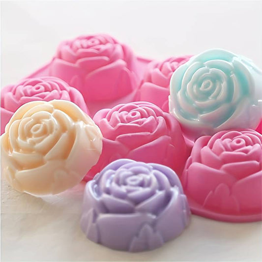 Silikonform Rosen – 6 Mulden, Rosa