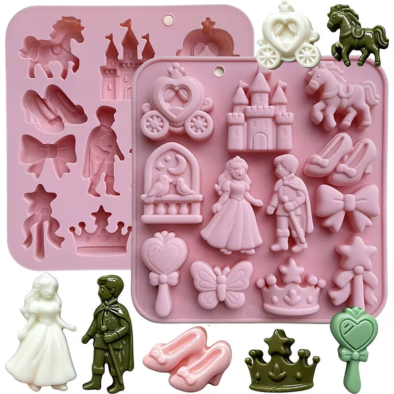 Silikonform Märchenprinzessin – 12 Mulden, Hellrosa