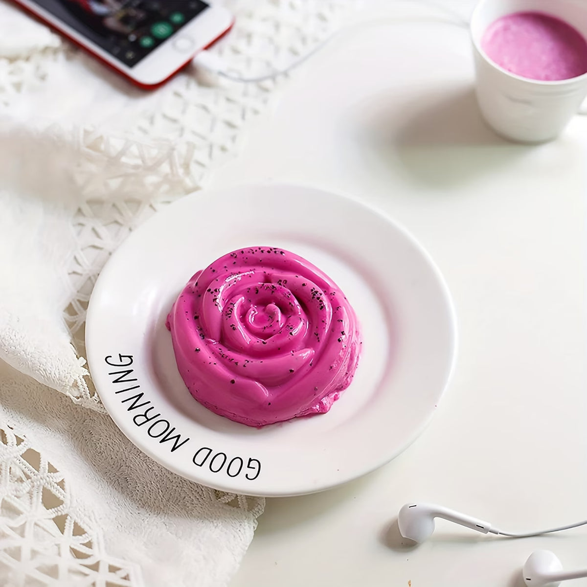 Silikon-Seifenform Rosen – 6 Mulden in Rosa