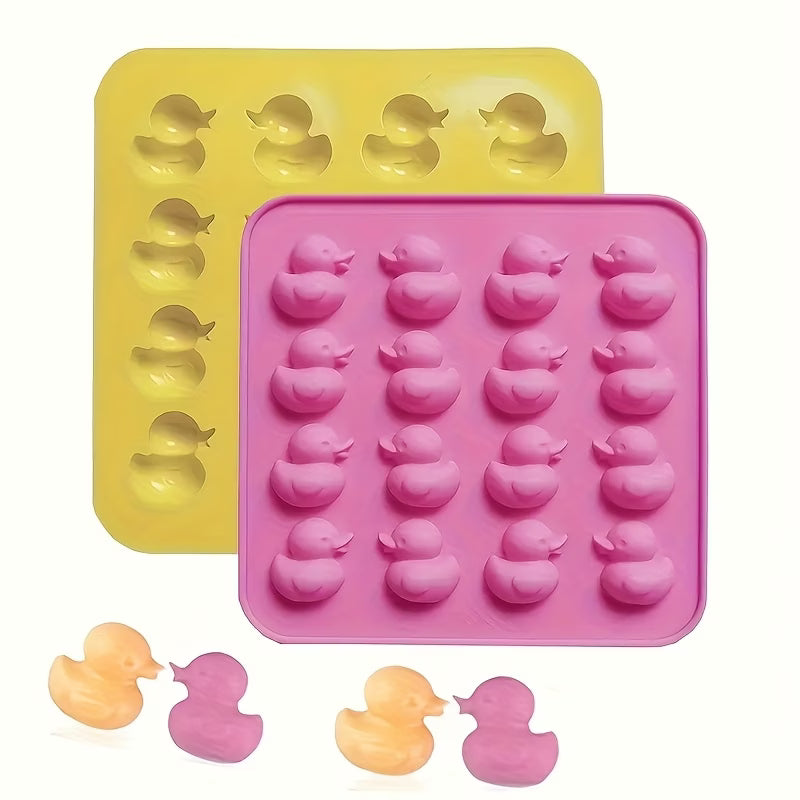 Silikonform Entchen – 16 Mulden, Pink oder Gelb