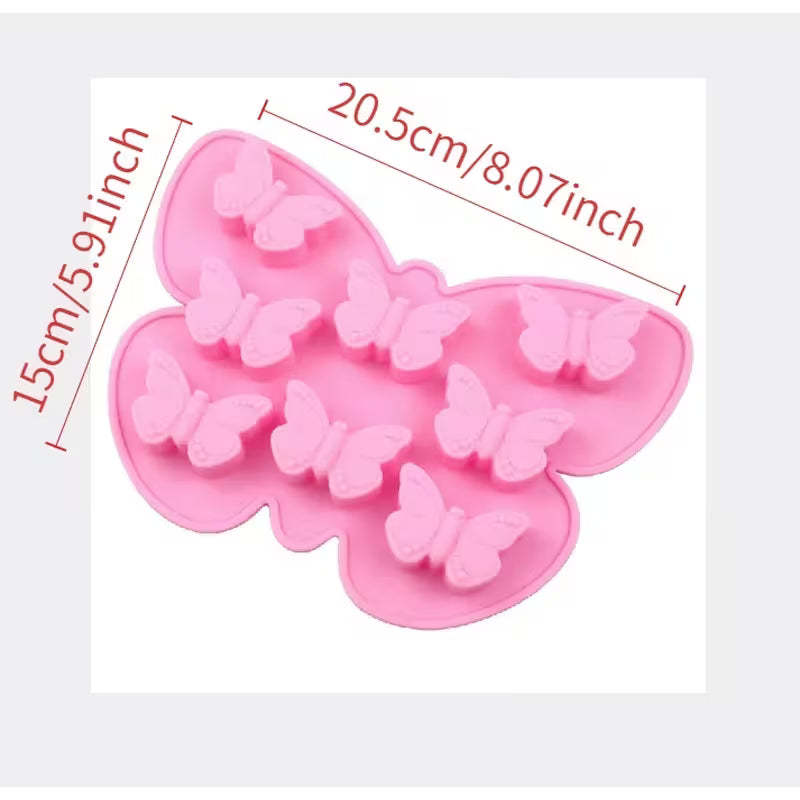 DIY Form Silikonform Seifenform Gießform 8-Mulden Schmetterlinge in pink
