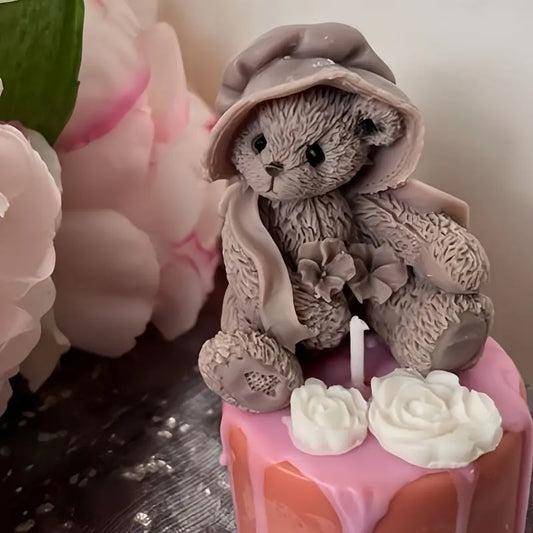 3D-Silikonform Teddybär mit Hut