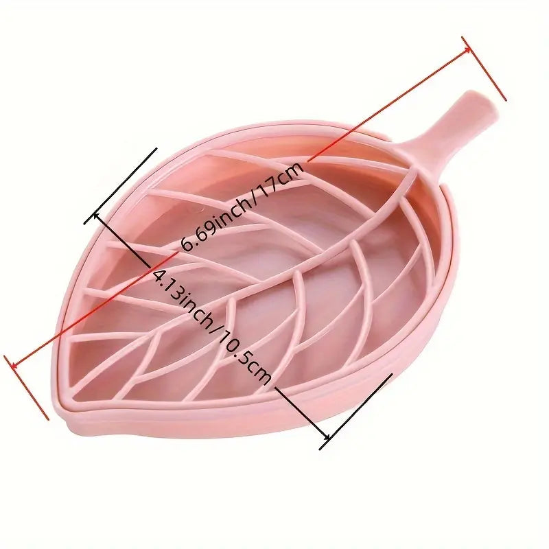 Seifenschale Seifenhalter Abtropfschale Seifenablage Blattform heller Altrosa-Ton