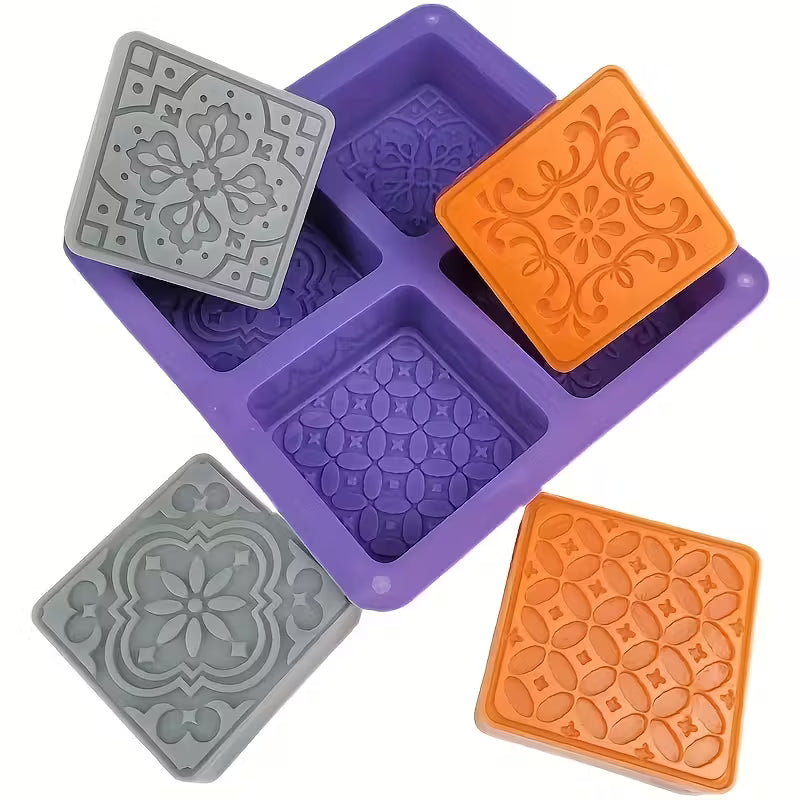 Silikonform für Seifen – 4 Mulden